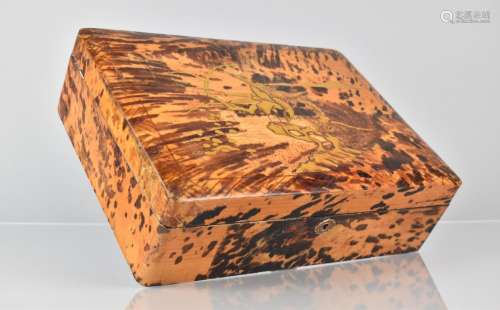 An Oriental Tortoiseshell and Lacquer Work Box, The Hinged L...
