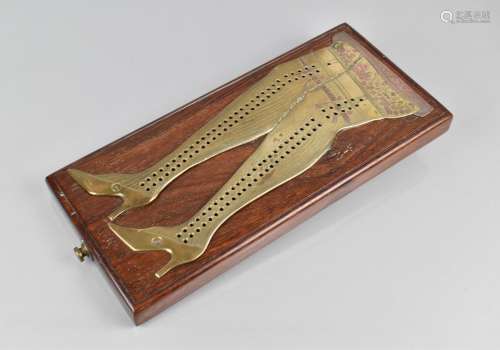 A Late Victorian/Edwardian Oak and Brass Cribbage Board, The...