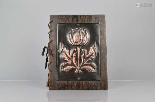 A Late 19th Century Arts and Crafts Oak desk top Folio/Blott...