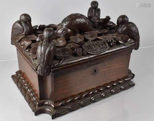 An Impressive 19th Century Carved Wooden Casket with High Re...