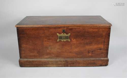 A 19th Century Blanket Chest with Lift Top and Brass Escutch...