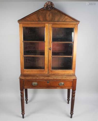 A Victorian Mahogany Side Table with Turned Wrythen Supports...