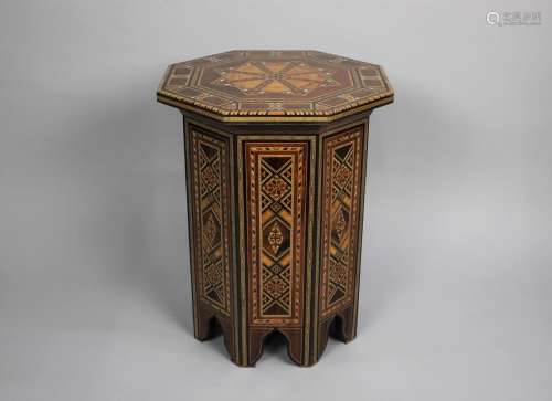 An Intricately Inlaid Octagonal Table or Stand, Probably Nor...