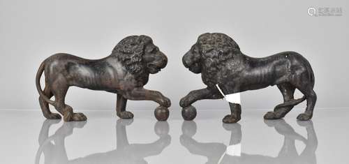 A Pair of Regency Cast Iron Door Porters in the Form of Medi...