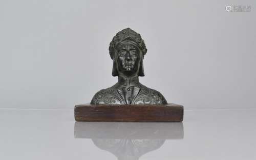 A 19th Century Grand Tour Bronze Bust of Dante Alighieri, Mo...