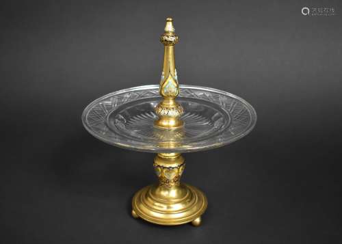 A French Gilt Bronze and Cut Glass Table Garniture Stand wit...