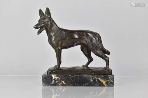 An Early 20th Century German Bronze Study of Alsatian, Found...