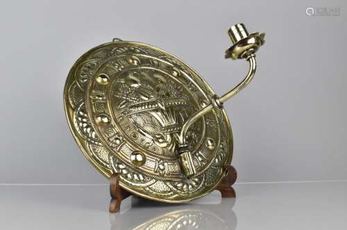 A Late 19th Century Aesthetic Brass Wall Sconce with a Singl...