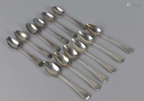 Two Sets of Six Georgian Silver Teaspoons, 143gms