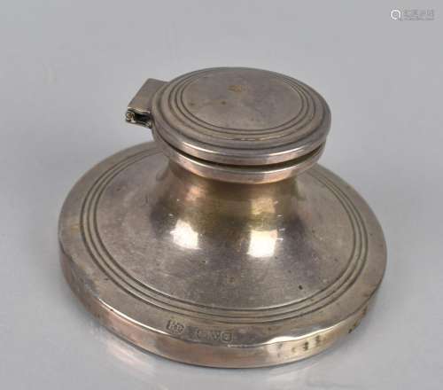A George V Silver Capstan Desk Top Inkwell by Robert Pringle...