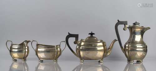 A George V Four Piece Silver Tea Service by S Blackensee and...