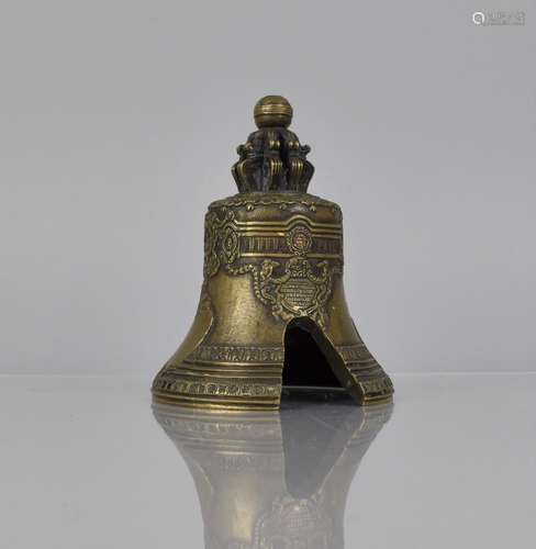 A Cast Bronze Replica of The Tzar Bell, Missing Finial, 13cm...