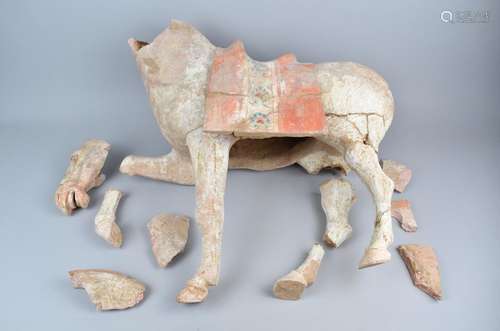 A Large Chinese Tang Dynasty (618-906AD) Model of a Saddled ...