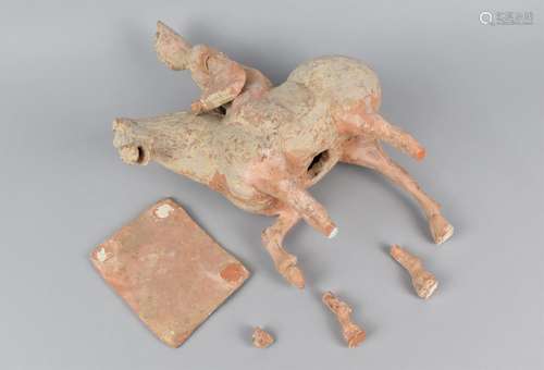 A Chinese Tang Dynasty (618-906AD) Model of Horse and Rider,...