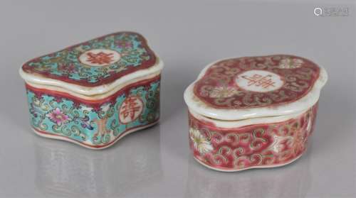 Two Early/Mid 20th Century Chinese Porcelain Powder Boxes of...