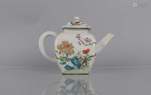 An 18th Century Chinese Porcelain Teapot decorated in the Fa...