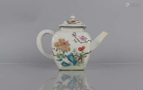 An 18th Century Chinese Porcelain Teapot decorated in the Fa...