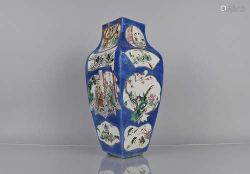 An 18th/19th Century Chinese Porcelain Vase of Square Shaped...