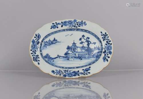 A 19th Century Chinese Blue and White Charger Decorated with...