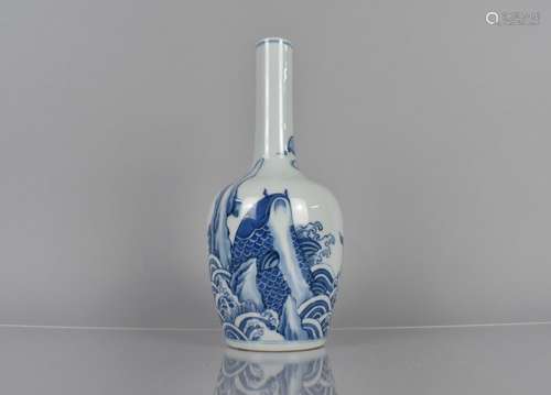 A Chinese Porcelain Blue and White Bottle Vase decorated wit...