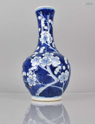 A 19th Century Chinese Blue and White Prunus Pattern Vase of...