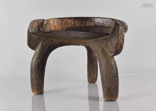 A Late 19th Century African Carved Wood He-He Stool from Tan...