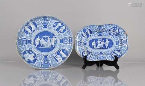 Two Pieces of 19th Century Blue and White Spode, Iphigenia B...