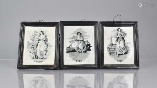 A Set of Three 19th Century Black Transfer Printed Staffords...