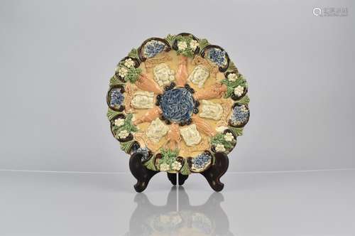 A Late 19th Century Castle Hedingham Pottery Majolica Glazed...