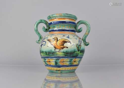 A 19th Century Spanish Faience Pottery Two Handled Pot with ...