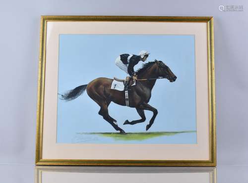 Frank L Geere (1931-1991) Signed Oil, Racehorse with Lester ...