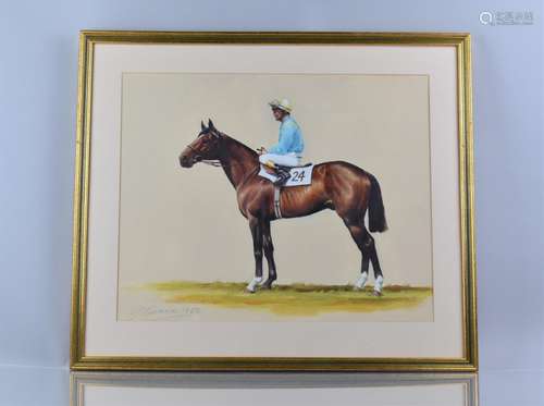 Frank L Geere (1931-1991) Signed Oil of Racehorse and Jockey...