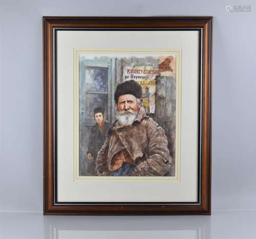 Alex Jawdokimov b.1937. Mixed Media Study of Bearded Gent, Y...