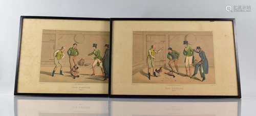 Cock Fighting Interest: A Pair of Coloured Engravings After ...