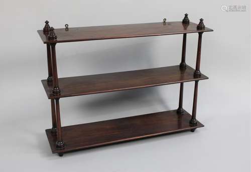 A Late Victorian Mahogany Wall Hanging Three Tier Shelf Unit...