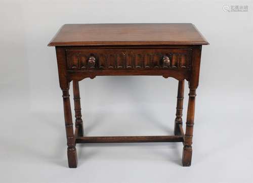 A Mid 20th Century Oak Side Table with Single Drawer having ...