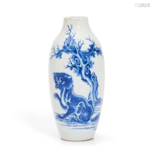 Blue and White Soft Paste Vase