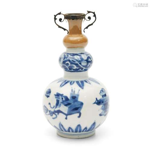 Blue and White Triple Gourd Vase