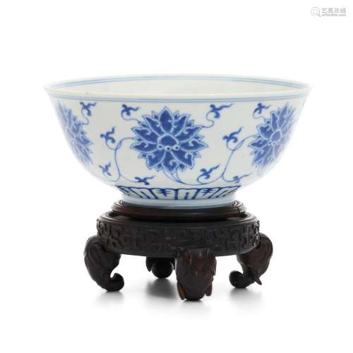 Blue and White Lotus Bowl