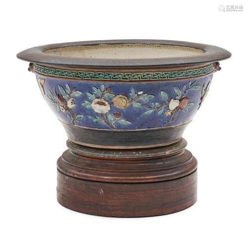 Large Polychrome-glazed Pottery Bowl