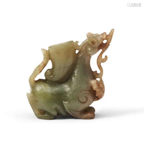 Archaistic Jade Carving of a Mythical Animal