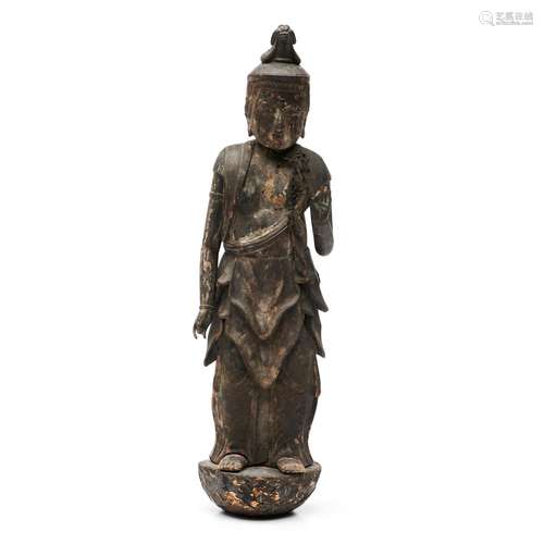 Standing Lacquered Figure of Kannon