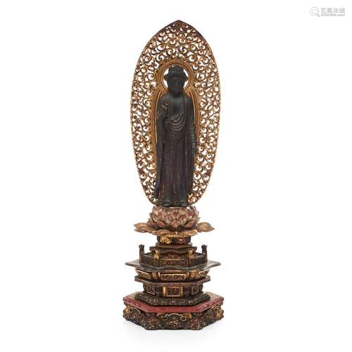 Gilt/Lacquered Figure of Amitabha Buddha