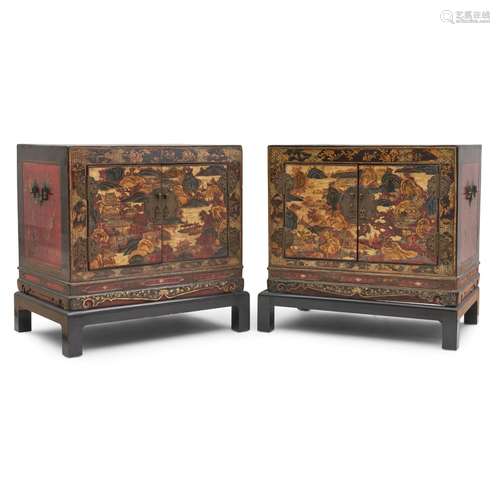 Pair of Gilt/Lacquered Chests