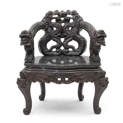 Carved and Lacquer Armchair