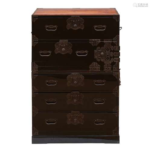 Sado Zelkova Chest-on-chest Tansu