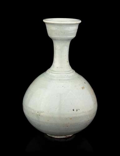 A Korean Monochrome Glazed Porcelain Bottle Vase