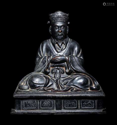 A Japanese Bronze Figure of a Daoist Immortal