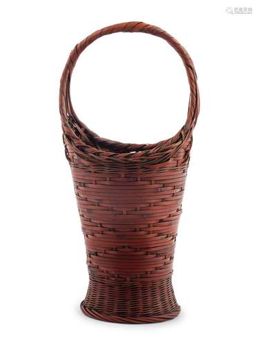 A Japanese Bamboo Ikebana Basket