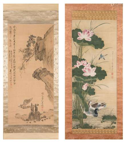 Two Japanese Paintings on Silk